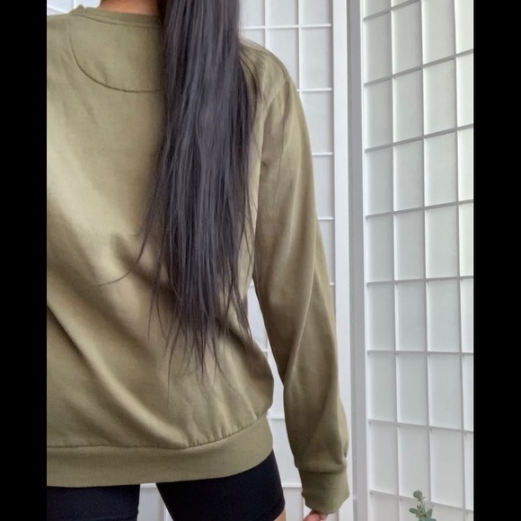 cotton on army green pullover sweatshirt - Picture 7 of 11